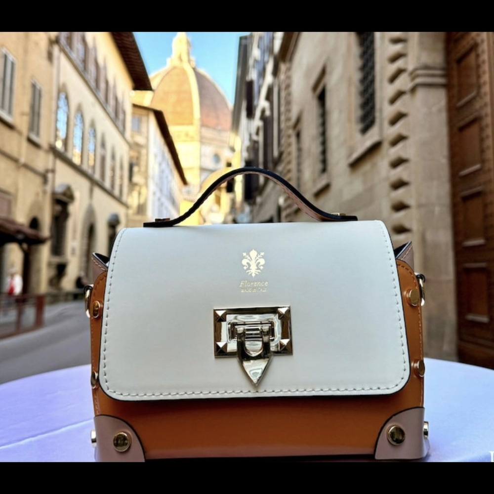 Handmade Florence Italy Leather Top Handle & Crossbody Bag | Made in Italy | New